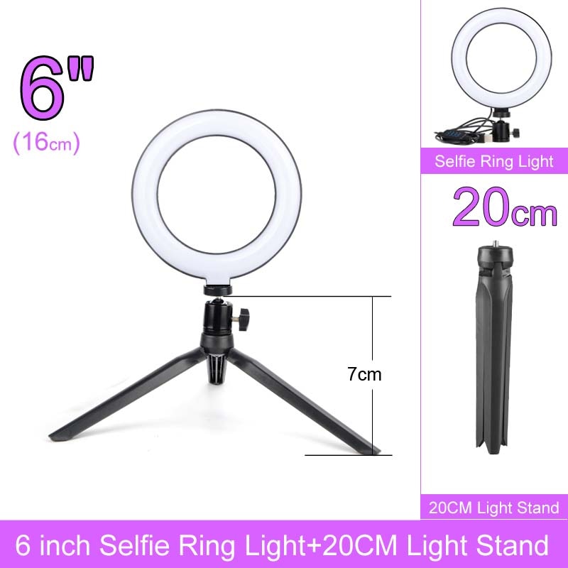 Dimmable LED Selfie Ring Light with Stand