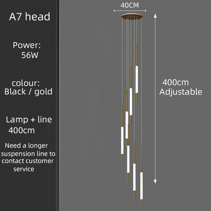 Modern branch led long line chandelier