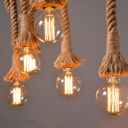 Hemp Rope Pendant Lights Vintage