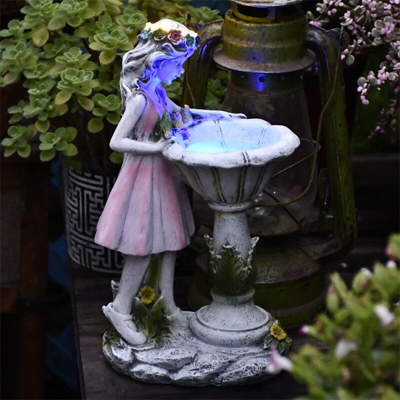 Solar Light Angel Figure Sculpture Decor