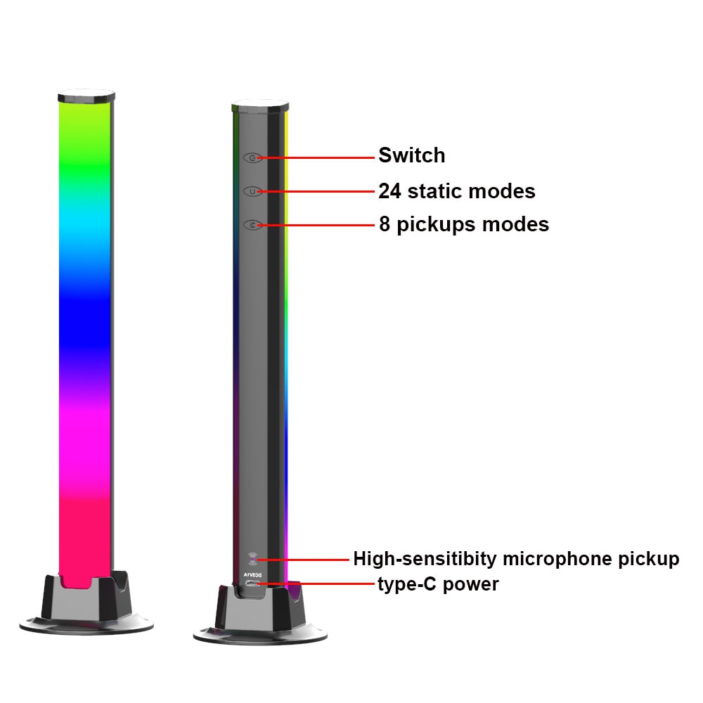 LED Sound Control Pickup Light RGB