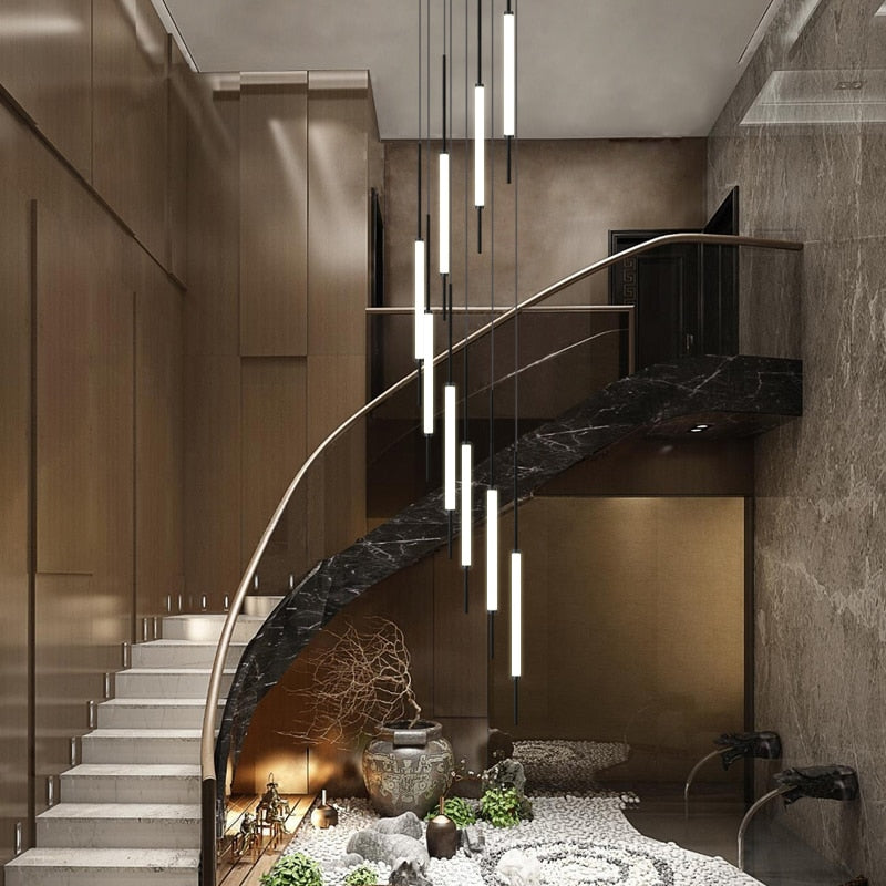 Modern branch led long line chandelier