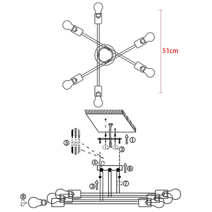 Modern LED Ceiling Lights Industrial Iron Black/Golden Nordic