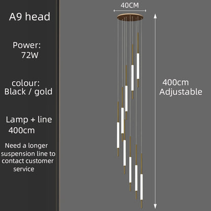 Modern branch led long line chandelier