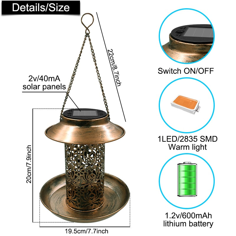 Solar Energy Bird Feeder Waterproof