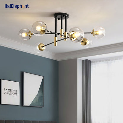 Black Gold LED Chandelier Lighting