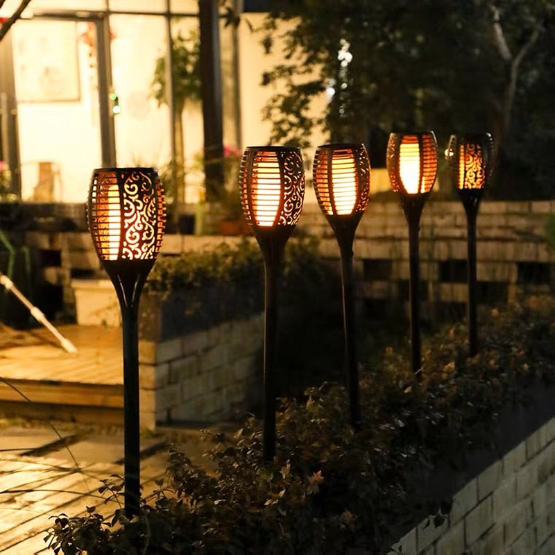 LED Solar Flame Light Garden Lamp