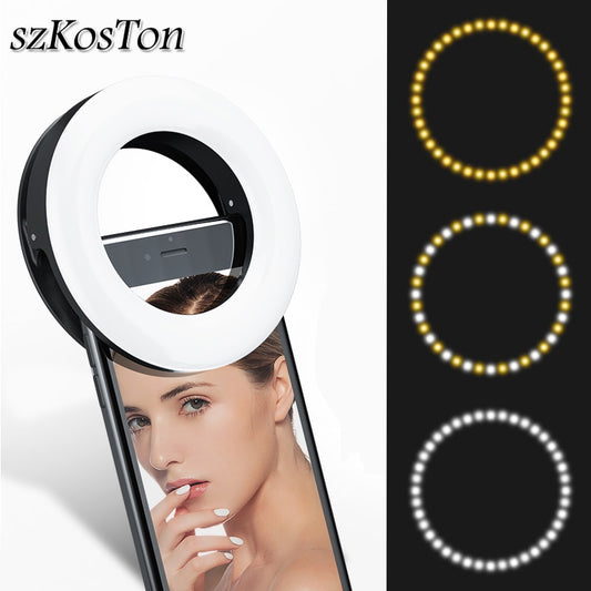 Rechargeable Clip-on LED Ring Light