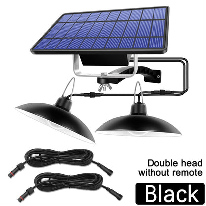 Double Head Solar Pendant Light Outdoor