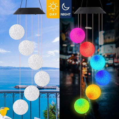 LED Solar Wind Chime Crystal Ball