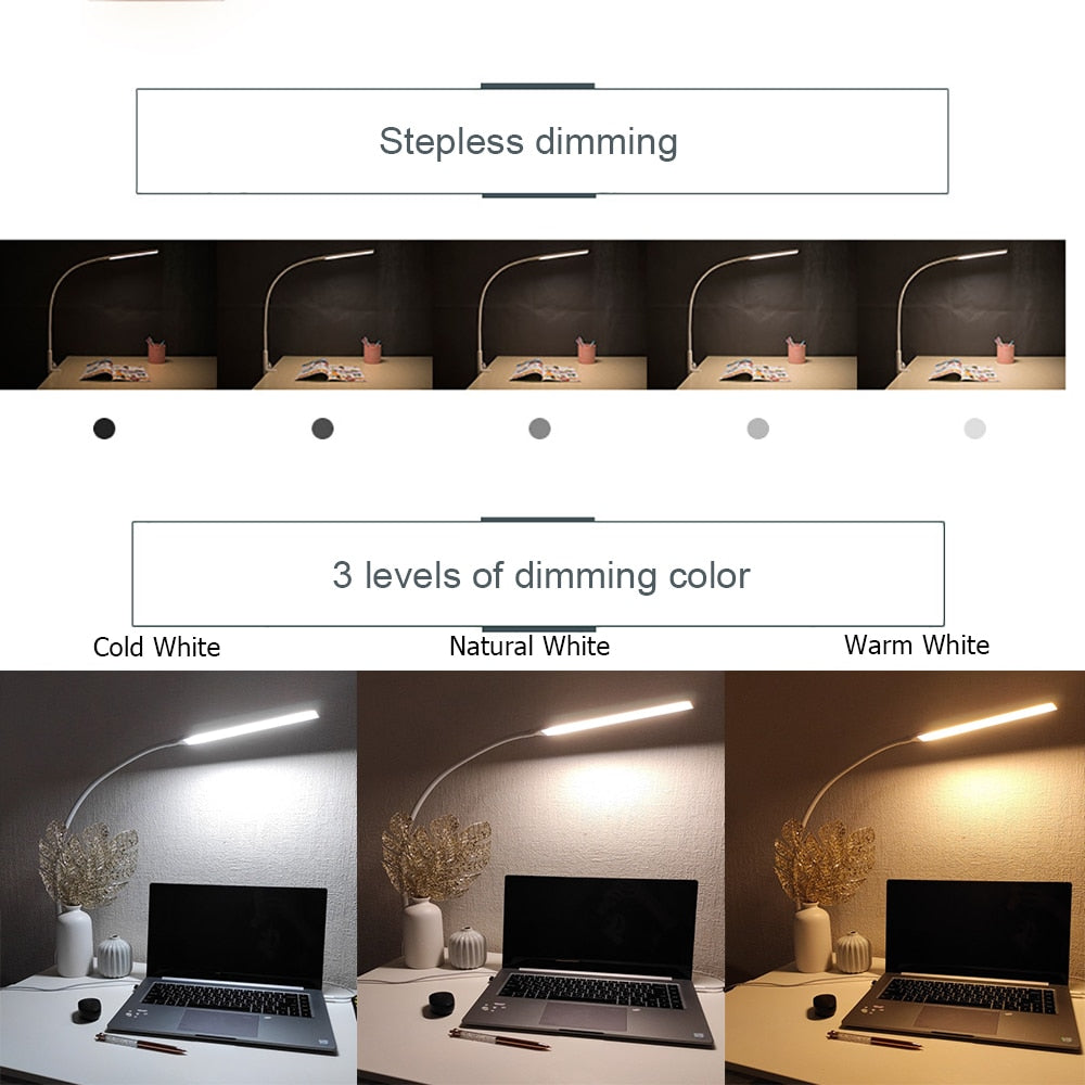 10W LED Table Lamp Long Arm Office Clip Desk Lamp