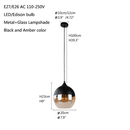 Glass Pendant Lamp Fixtures LED lights