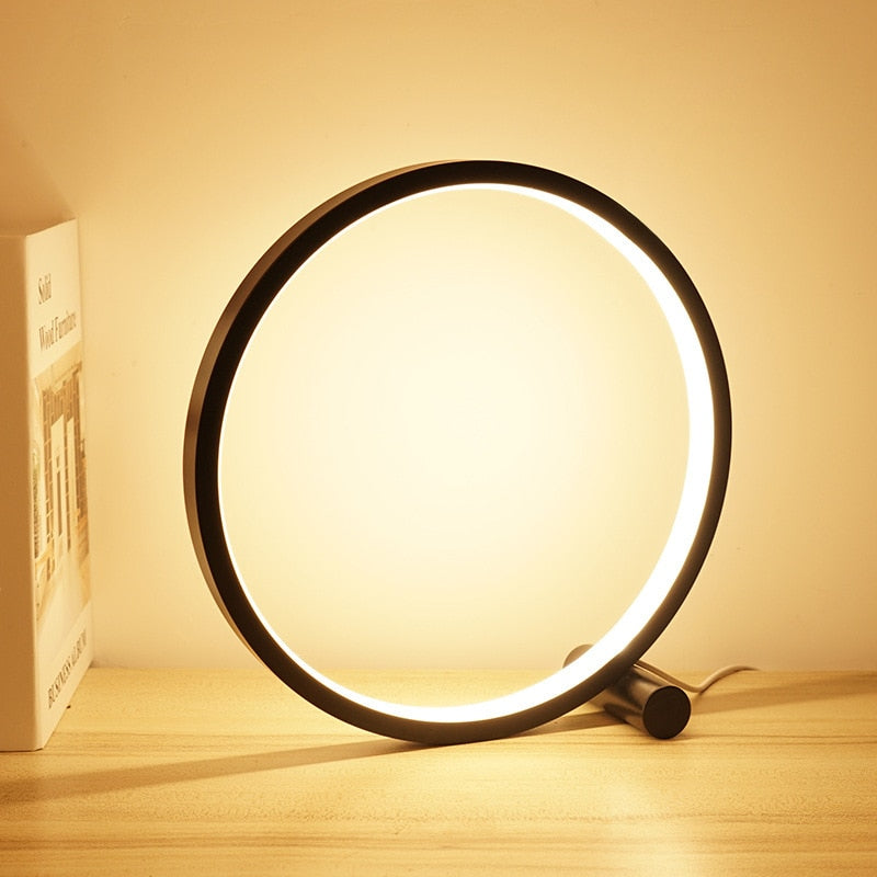 25CM LED Table Lamp Bedroom Circular Desk Lamps