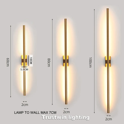 Modern simple linear tube LED wall lamp up down