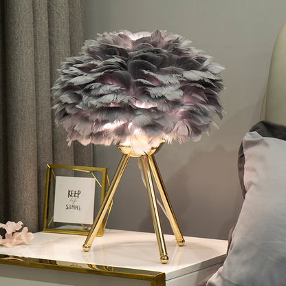 Feather Bedroom Table Lamp Modern