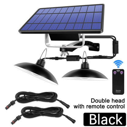 Double Head Solar Pendant Light Outdoor