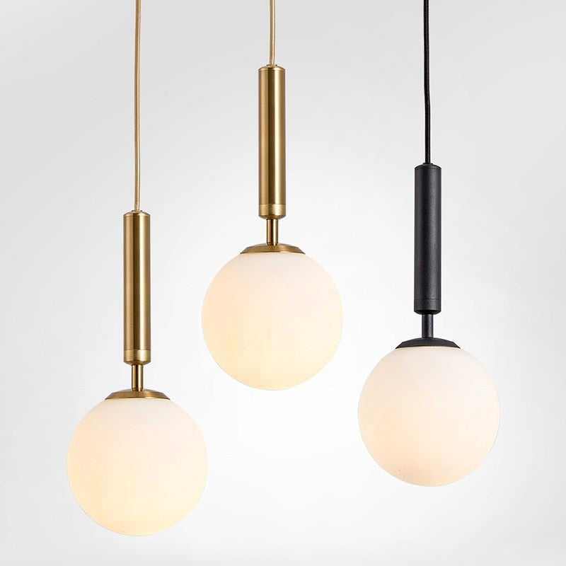 Modern Glass Ball Led Pendant Lamp Fixtures