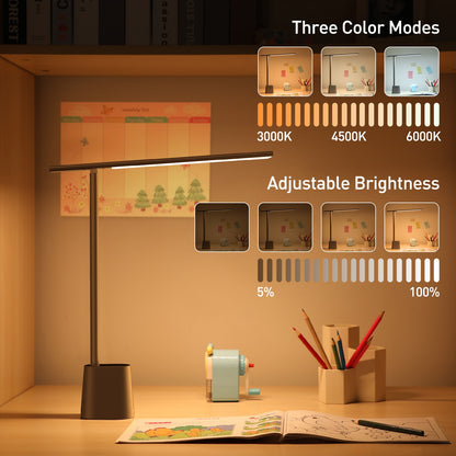 LED Desk Lamp Eye Protect Study Dimmable Bedside Lamp For Read