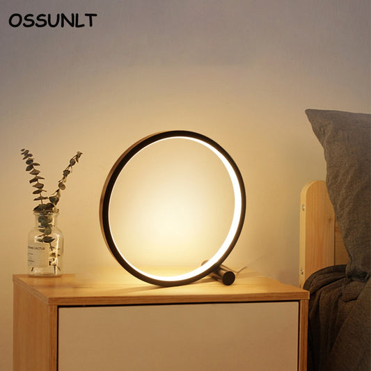 25CM LED Table Lamp Bedroom Circular Desk Lamps