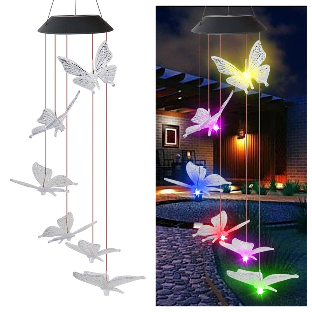 LED Colorful Solar Power Wind Chime