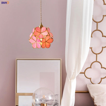 Flower Copper Pendant Lighting Fixtures