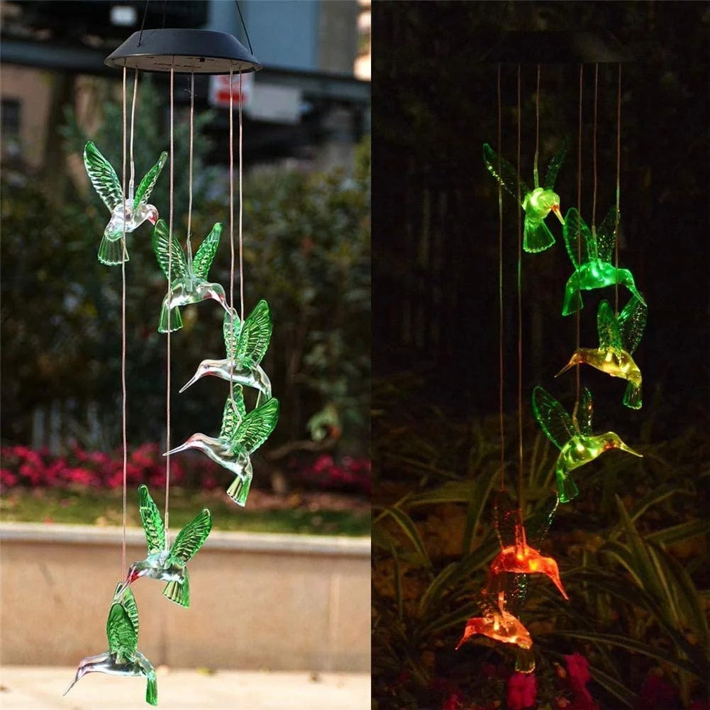 LED Colorful Solar Power Wind Chime