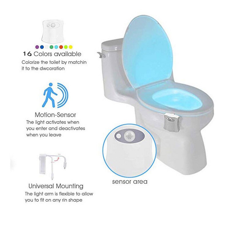 PIR Motion Sensor Toilet Seat Night Light