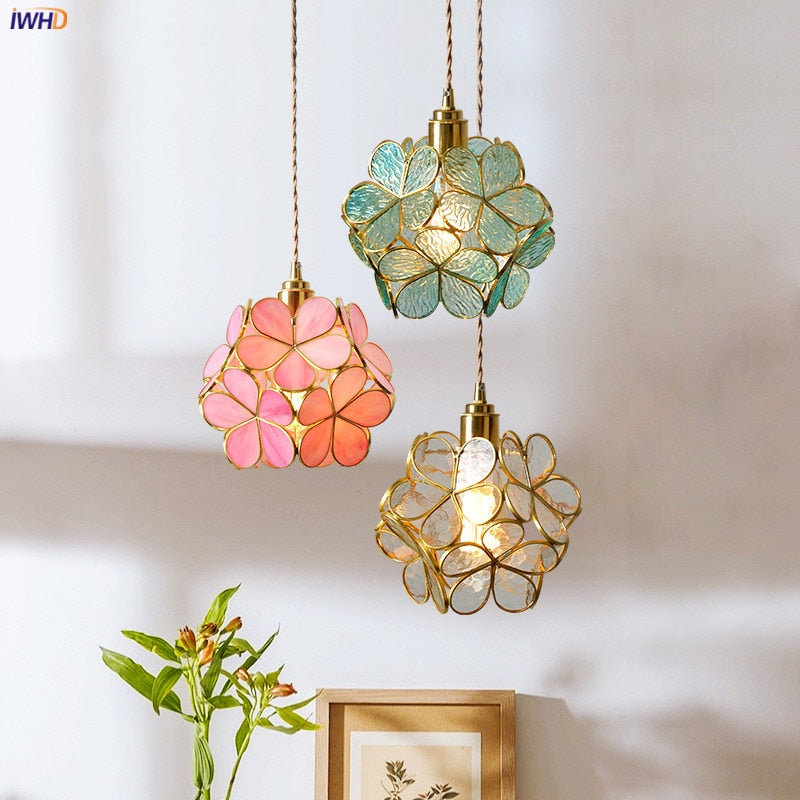 Flower Copper Pendant Lighting Fixtures