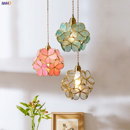 Flower Copper Pendant Lighting Fixtures