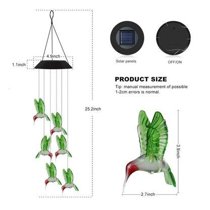 LED Solar Wind Chime Crystal Ball