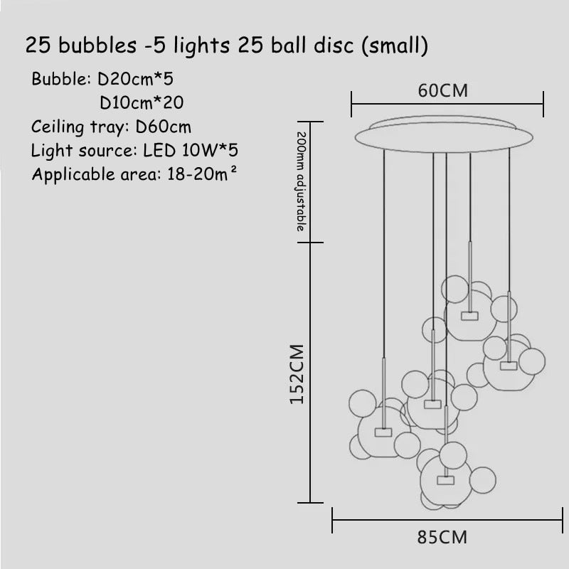 Bubble Chandelier Customized Living room