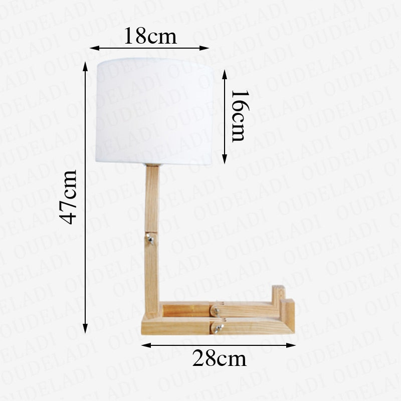 Robot Shape Wooden Table Lamp Holder