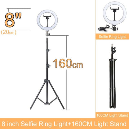 Dimmable LED Selfie Ring Light with Stand