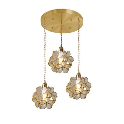 Flower Copper Pendant Lighting Fixtures