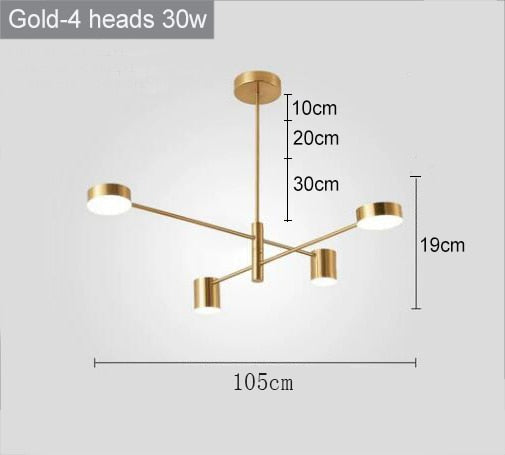 Gold Chandeliers LED Bulbs Lamp