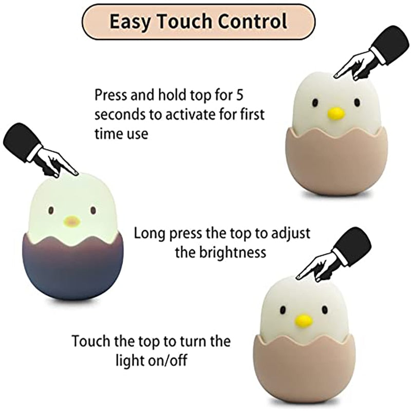 Touch Night Light Soft Silicone USB