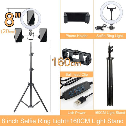 Dimmable LED Selfie Ring Light with Stand