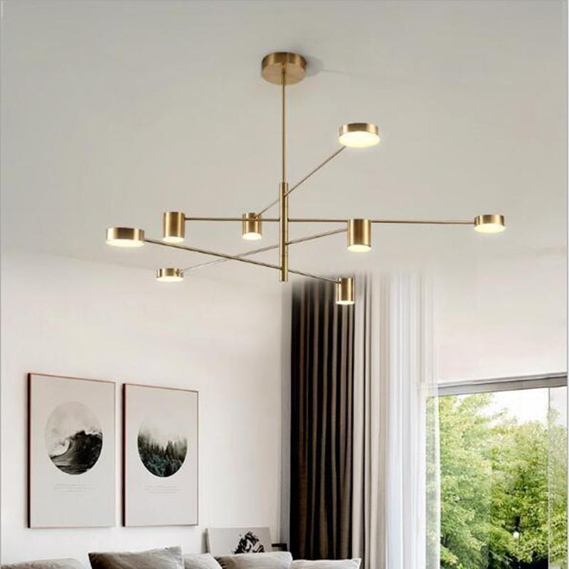 Gold Chandeliers LED Bulbs Lamp