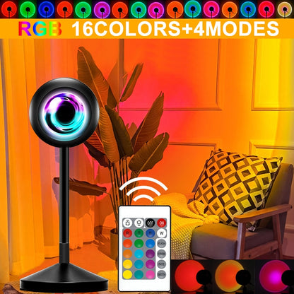 Sunset Lamp Rainbow Projector Night Light Sunset Projection Led Desk Lamp