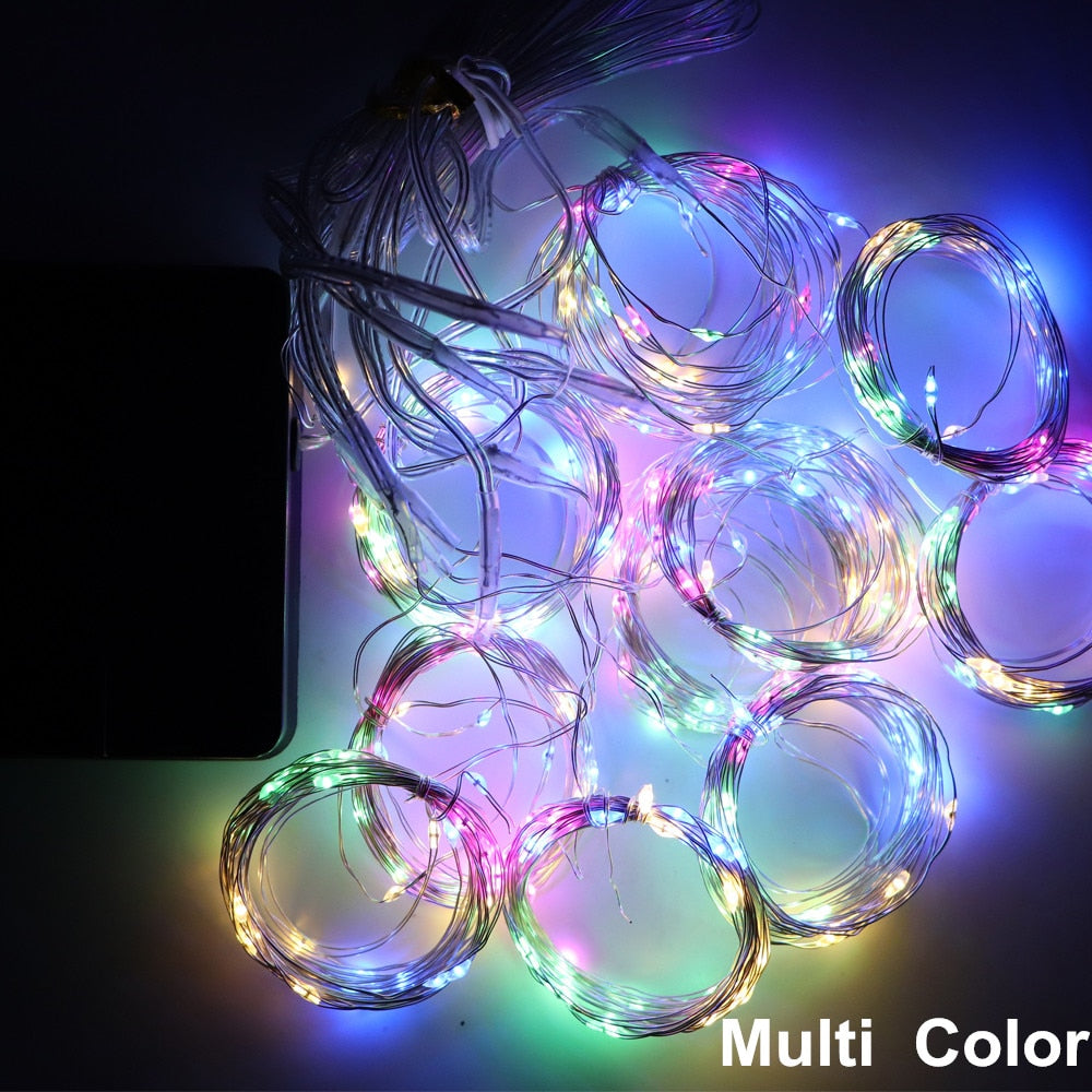 Solar Fairy Curtain Lights Decoration