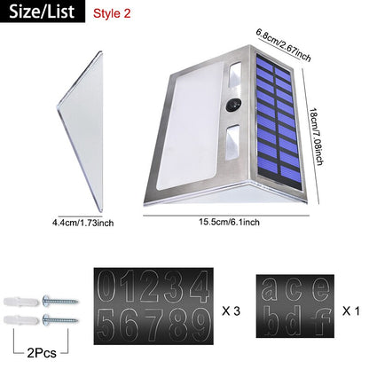 Solar House Number Plaque Light