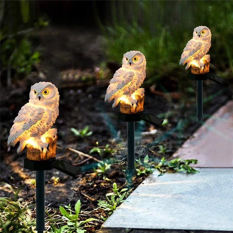 LED Lights Garden Owl Pixie Lawn Lamps