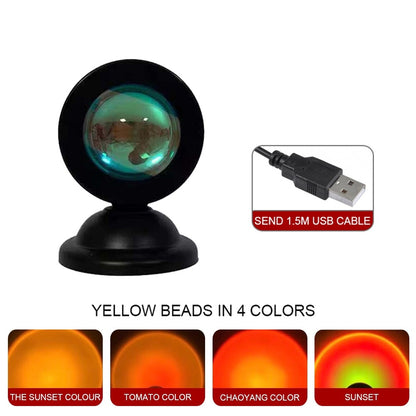 Sunset Lamp Rainbow Projector Night Light Sunset Projection Led Desk Lamp