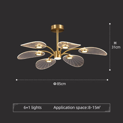 LED Ceiling Lamp Nordic Copper Chandeliers Lighting Fixture