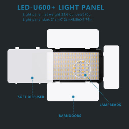 Portable Video Recording Photography Panel Lamp