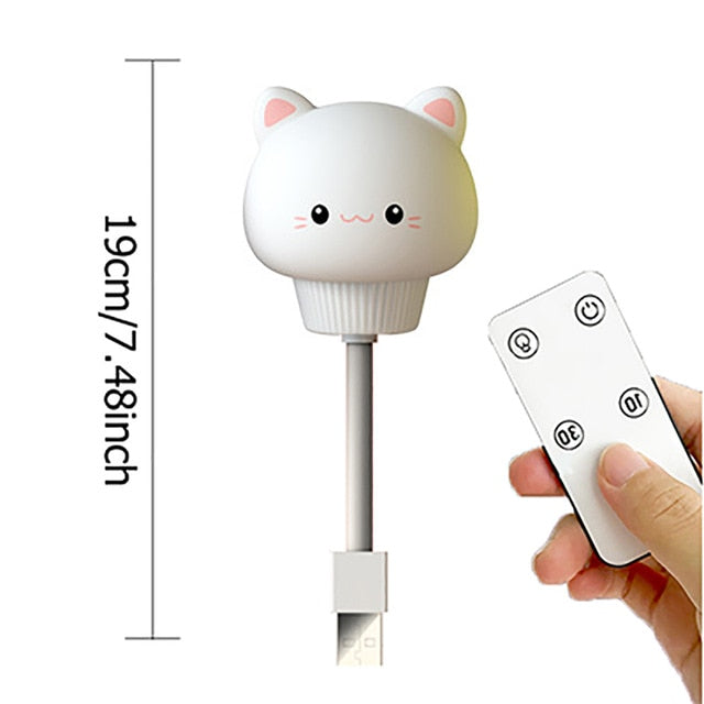 LED Chlidren USB Night Light Cute Cartoon Night Lamp Bear Remote Control for Baby Kid Bedroom