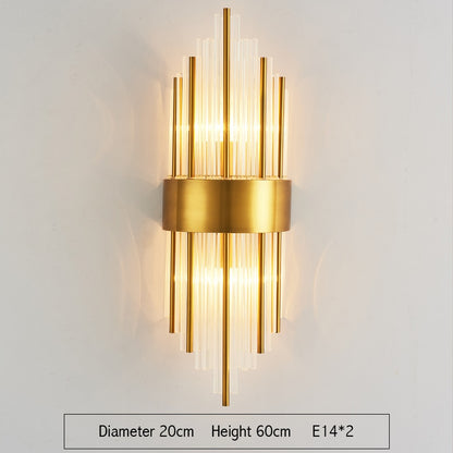 Modern Gold Crystal Wall Lights Bedside