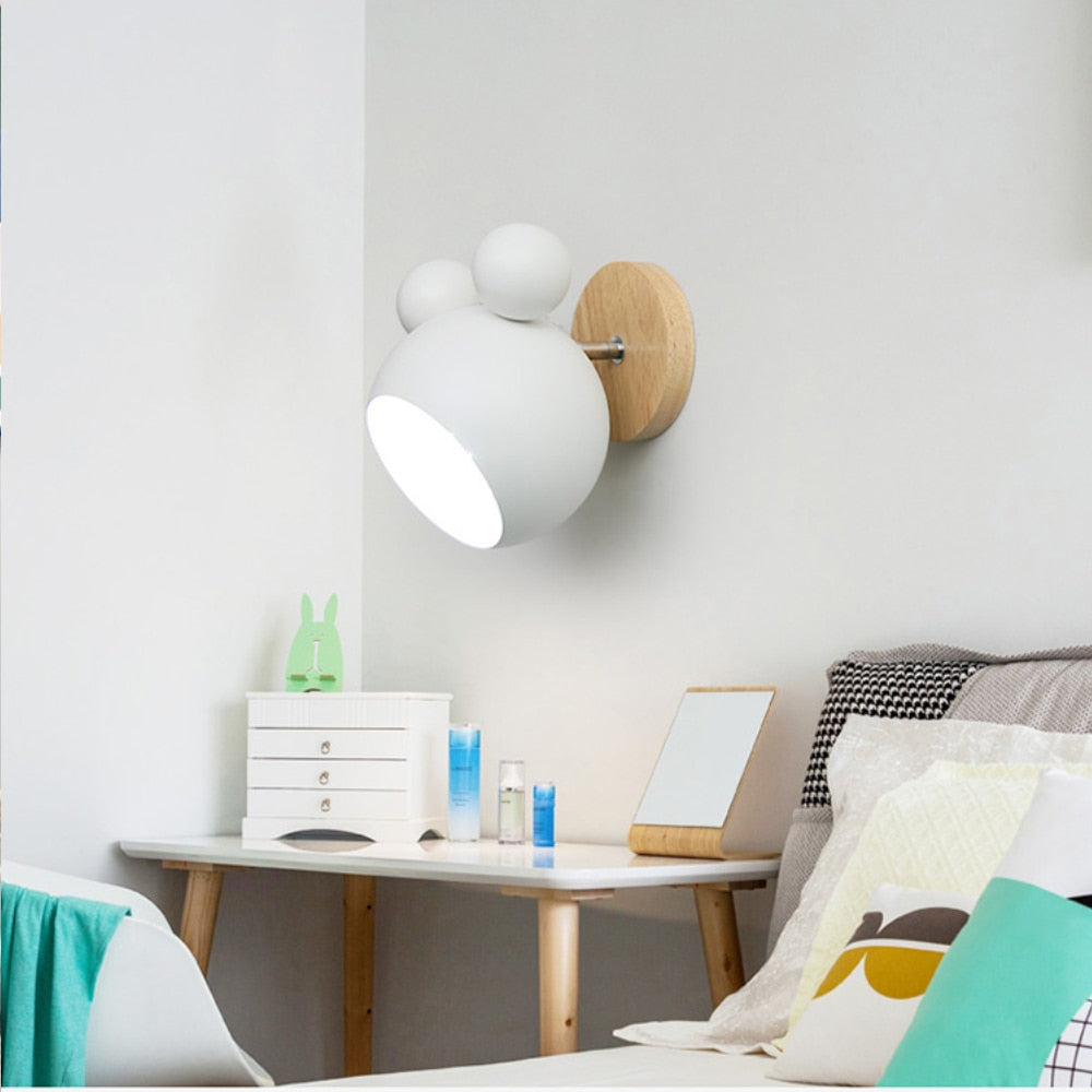 Wooden Wall Lamps Cute Cartoon