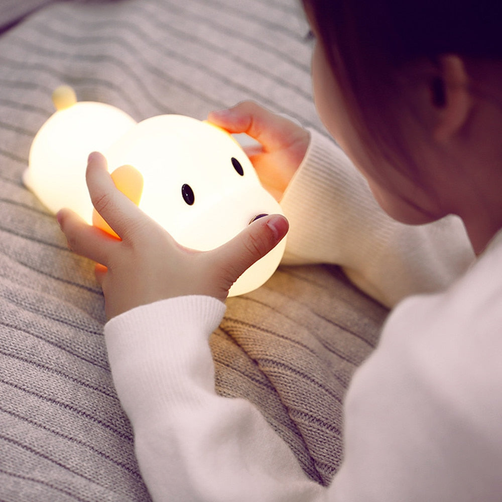 Silicone Dog LED Night Light Touch Sensor