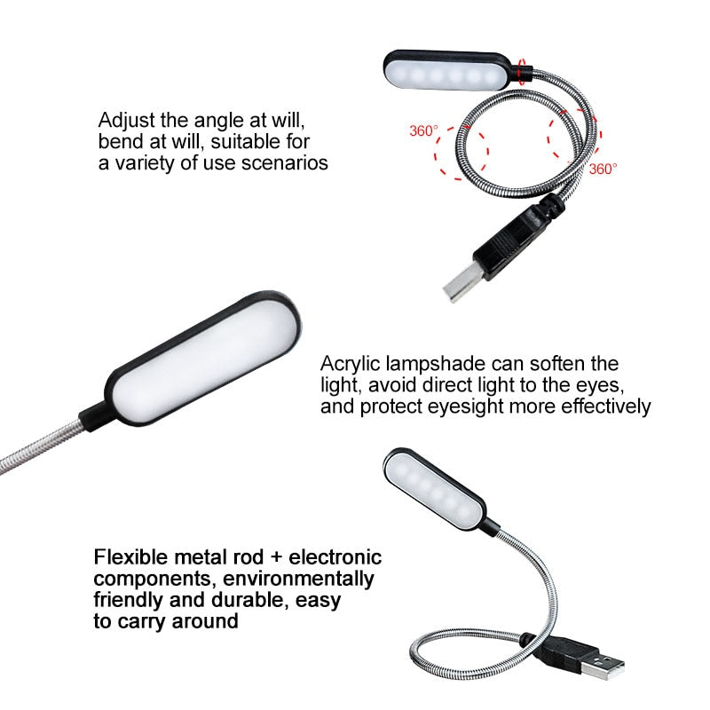 Mini Book Light Reading Light Table Lamp Flexible